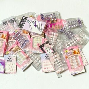 🆕 30 Boxes of Nails and Nail Art Stickers (NO GLUE)
